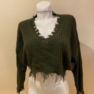 Zaful v neck cropped sweater